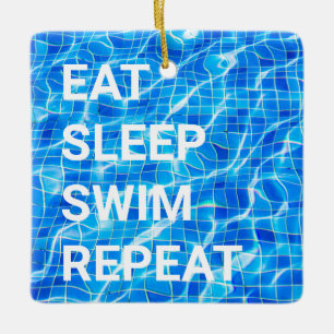 Ornement En Céramique Manger Sommeil nage Répéter piscine aquatique aqua