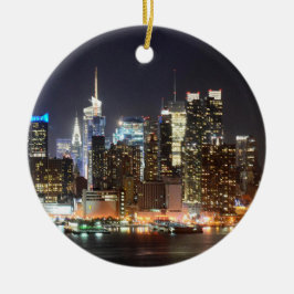Ornement En Céramique Manhattan Skyline New York la nuit