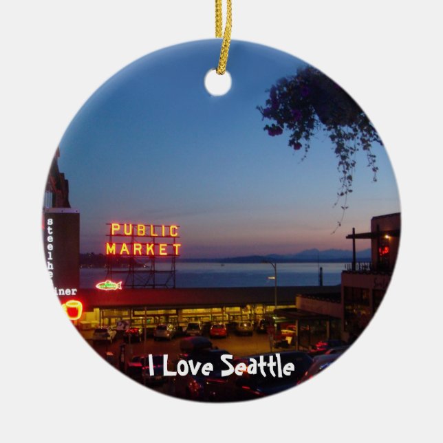 Ornement En Céramique Marché de place de Pike (Devant)