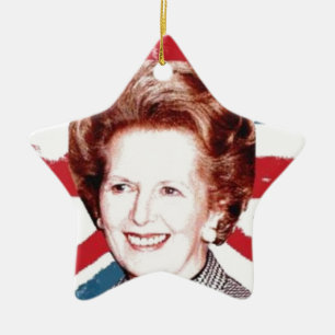 ORNEMENT EN CÉRAMIQUE MARGARET THATCHER UNION JACK