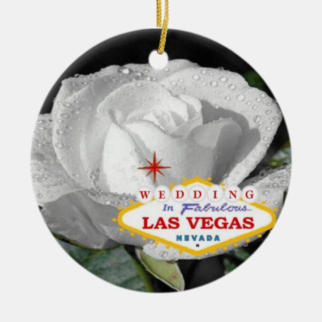 Ornement En Céramique Mariage En Fabrique Las Vegas Ornament (Devant)