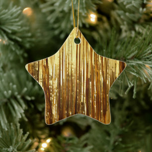 Ornement En Céramique Mariage Glam Gold Sparkhe Stripes