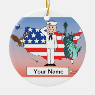 Ornement En Céramique Marine des USA - mâle