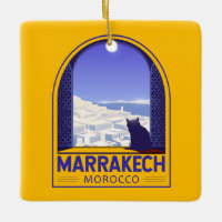 Marrakech Maroc Cat Retro
