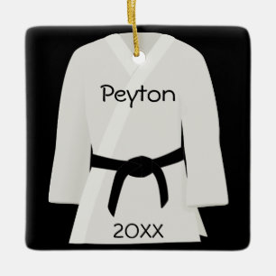 Ornement En Céramique Martial Arts Black Belt Ornament