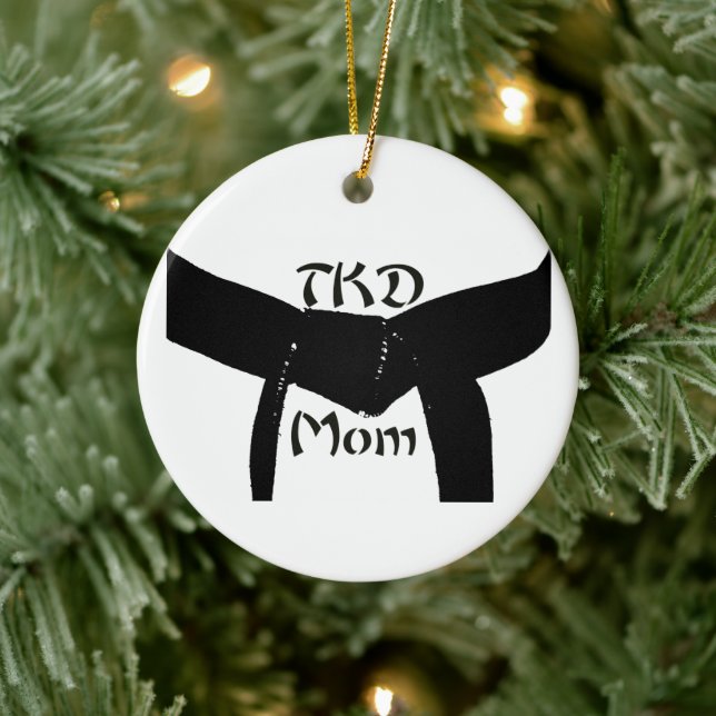 Ornement En Céramique Martial Arts Black Belt TKD Maman (Arbre)