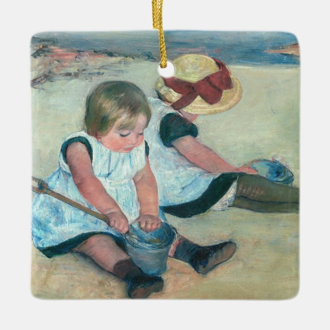 Ornement En Céramique Mary Cassatt - Enfants jouant sur la plage (Devant)