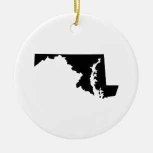 Ornement En Céramique Maryland en noir et blanc