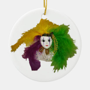Ornement En Céramique Masque d'Indien de mardi gras