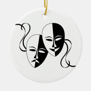 Ornement En Céramique Masques de théâtre de comédie et de