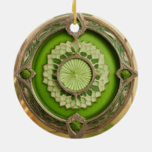 Ornement en céramique Matcha Latte Prism