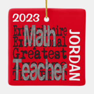 Ornement En Céramique Math Enseignant Extraordinaire PERSONNALISÉ
