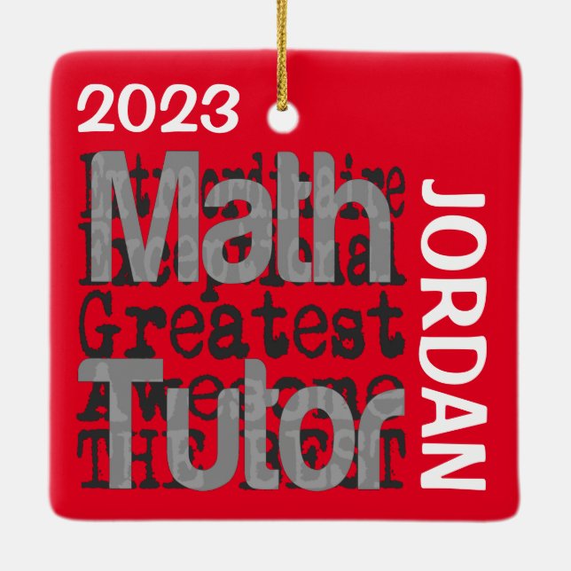 Ornement En Céramique Math Tutor Extraordinaire PERSONNALISÉ (Dos)