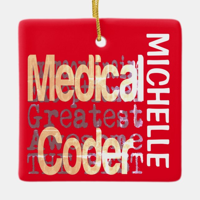 Ornement En Céramique Médicale Coder Extraordinaire PERSONNALISÉ (Devant)