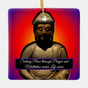 Ornement En Céramique Méditer Bouddha