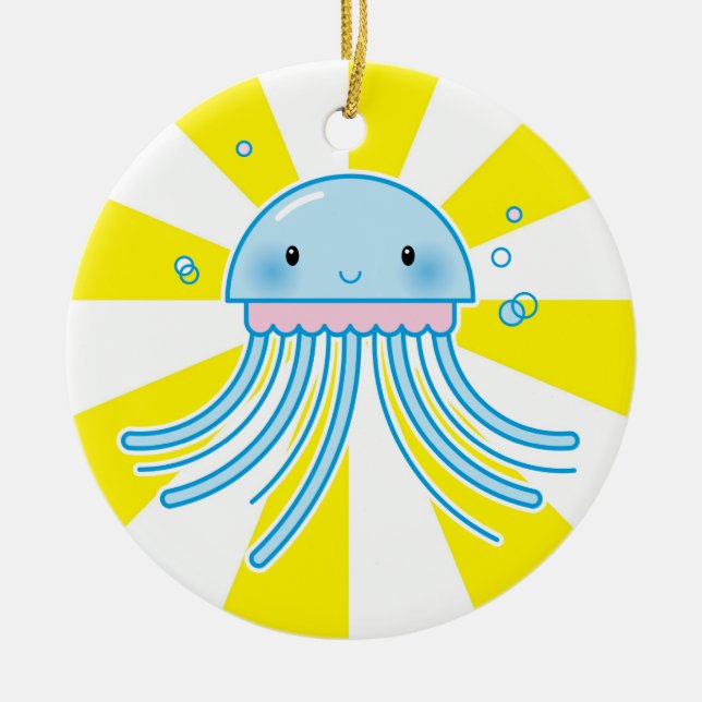 Ornement En Céramique Méduses de Kawaii (Devant)