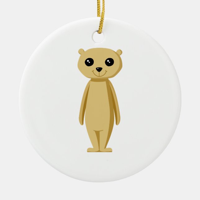 Ornement En Céramique Meerkat. mignon (Devant)