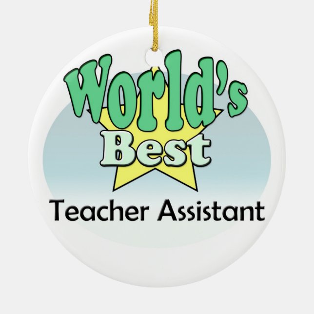Ornement En Céramique Meilleur assistant enseignant du monde (Dos)