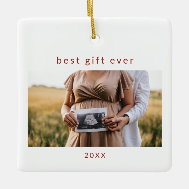 Ornement En Céramique Meilleur cadeau Jour de grossesse Jours fériés (Devant)