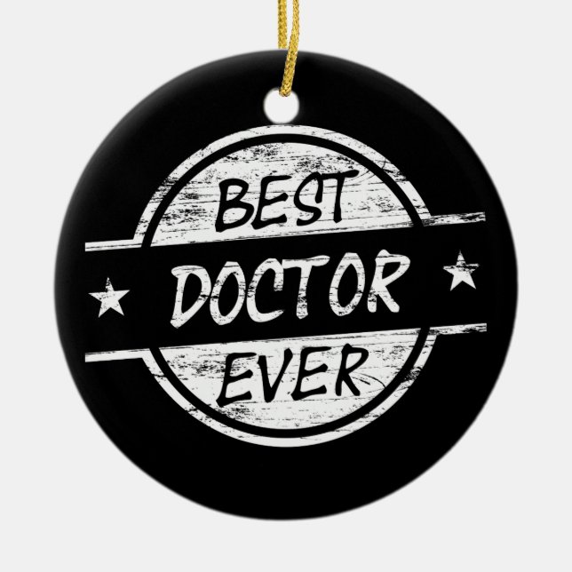Ornement En Céramique Meilleur docteur Ever White (Devant)