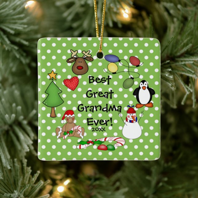 Ornement En Céramique Meilleur Grand-Mère jamais l'ornement de Noël (Arbre)