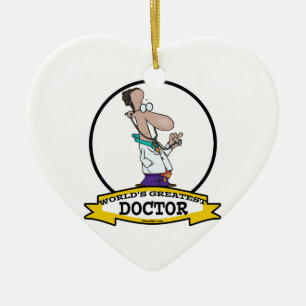ORNEMENT EN CÉRAMIQUE MEILLEUR MÉDECIN MEN CARTOON