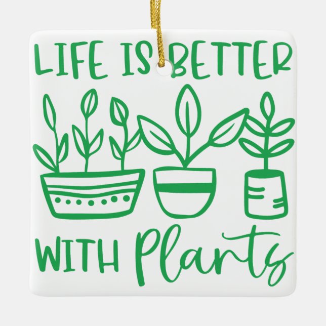 ORNEMENT EN CÉRAMIQUE MEILLEURE AVEC LES PLANTES (Devant)