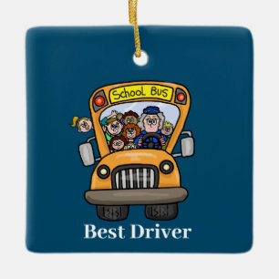 Ornement En Céramique Meilleure femme conducteur d'autobus scolaire