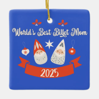 Ornement En Céramique Meilleure Maman Billet de Noël personnalisé 