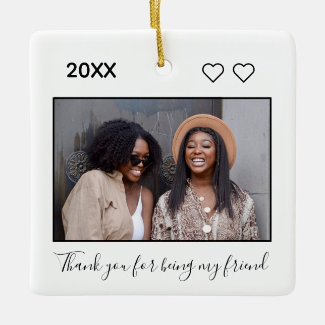 Ornement En Céramique Meilleurs Amis Amitié Soeurs Gratitude Custom (Devant)