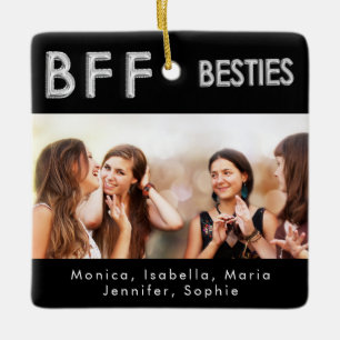 Ornement En Céramique Meilleurs amis noir argent besties photo