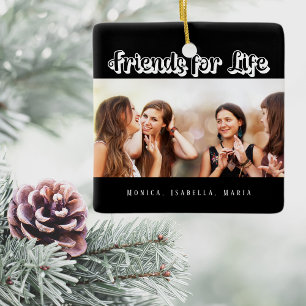 Ornement En Céramique Meilleurs amis photos noir noms modernes