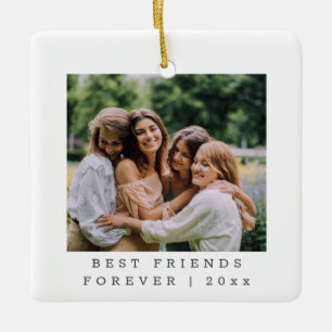 Ornement En Céramique Meilleurs amis pour toujours Photo personnalisée