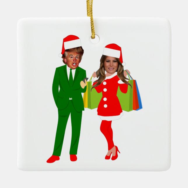 Ornement En Céramique melania père Noël trump (Devant)