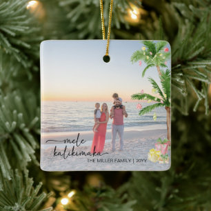 Ornement En Céramique mele kalikimaka Noël Fête Photo pleine
