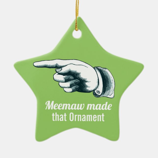 Ornement En Céramique Memaw Arbre de Noël (Devant)