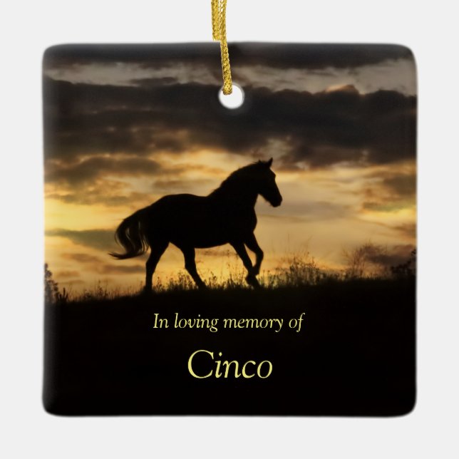 Ornement En Céramique Mémorial du cheval en mémoire d'amour (Devant)