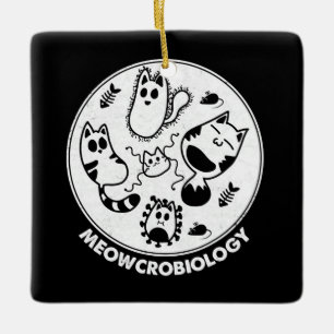 Ornement En Céramique Meowcrobiologie Amoureux de les chats en microbiol