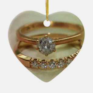 Ornement En Céramique M'épouseras-tu ? Anneau de diamant