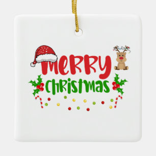 ORNEMENT EN CÉRAMIQUE MERRY CHRISTMAS ORNAMENT