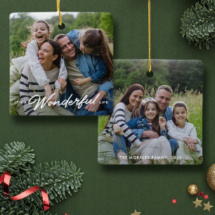 Ornement En Céramique Merveilleuse vie deux photo simple Noël