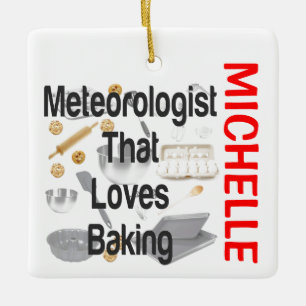 Ornement En Céramique Météorologue aime cuisiner sur mesure
