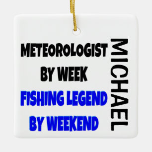 Ornement En Céramique Météorologue aime la pêche PERSONNALISÉ