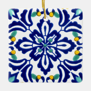 Ornement En Céramique Mexicaine Talavera Terracotta Carrelage Design No.