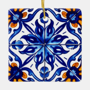 Ornement En Céramique Mexique Talavera Terracotta Carrelage Design No 8