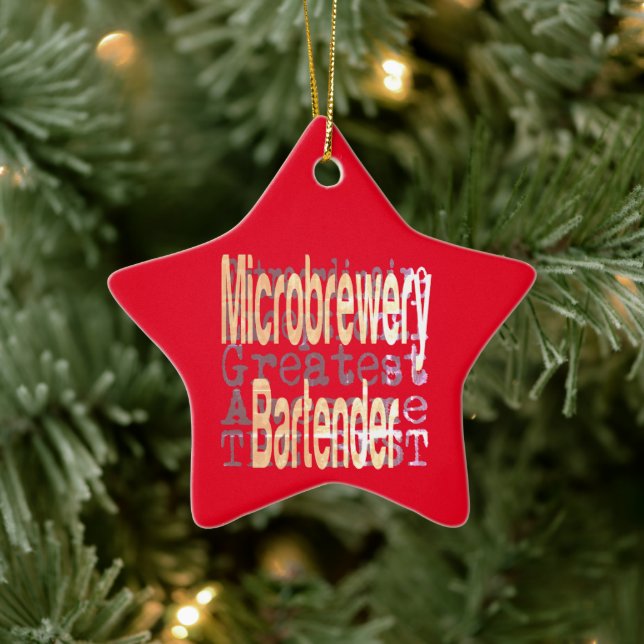Ornement En Céramique Microbrasserie Bartender Extraordinaire (Arbre)