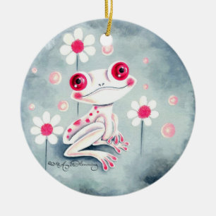 Ornement En Céramique Mignon rose Girly de grenouille