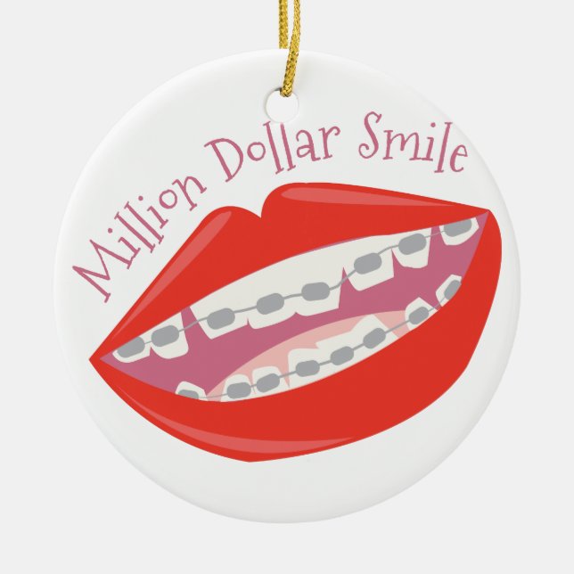 Ornement En Céramique Million de sourire du dollar (Devant)