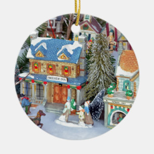 Ornement En Céramique Miniature christmas village
