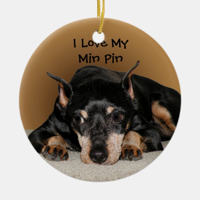 Ornement En Céramique Miniature Pinscher alias Min Pin (Devant)